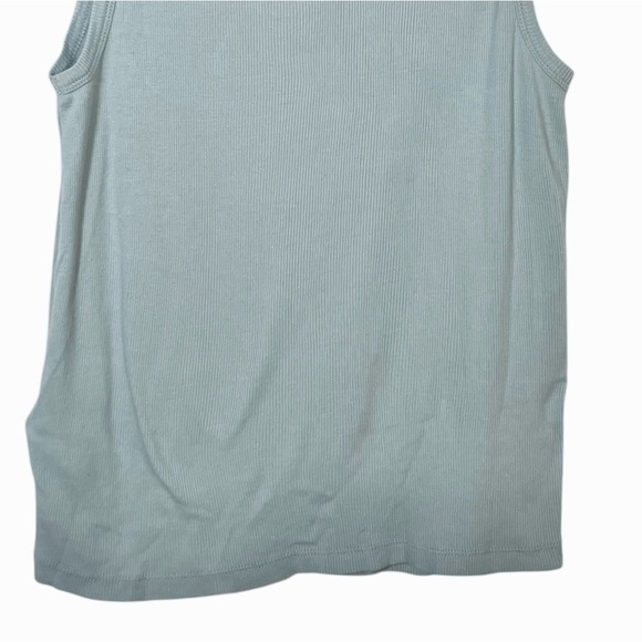 J Crew Light Blue Ribbed Cutaway Tank Top Medium - Picture 6 of 9